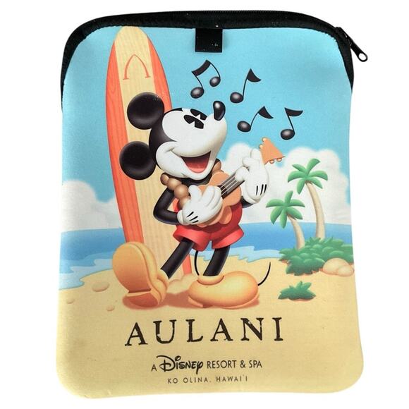 Disney Aulani Mickey Mouse Neoprene IPAD Zippered Cover EUC RARE - Picture 2 of 7